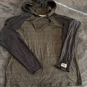 Vans Men's Dark Gray and Green Hooded Shirt